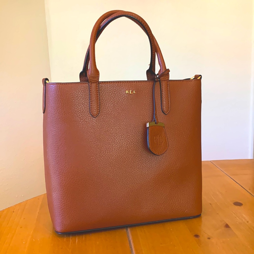 Lauren by Ralph Lauren pebble leather tote. LIKE NEW! 0nly used once.